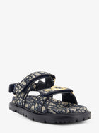 Dior Women's Dior Oblique Jacquard Fabric Sandals Blue, view 2