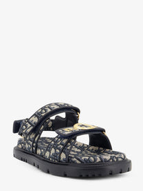 Dior Women's Dior Oblique Jacquard Fabric Sandals Blue