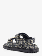Dior Women's Dior Oblique Jacquard Fabric Sandals Blue, view 3