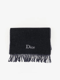 Dior Men's Dior Oblique Pattern Wool Scarf Blue