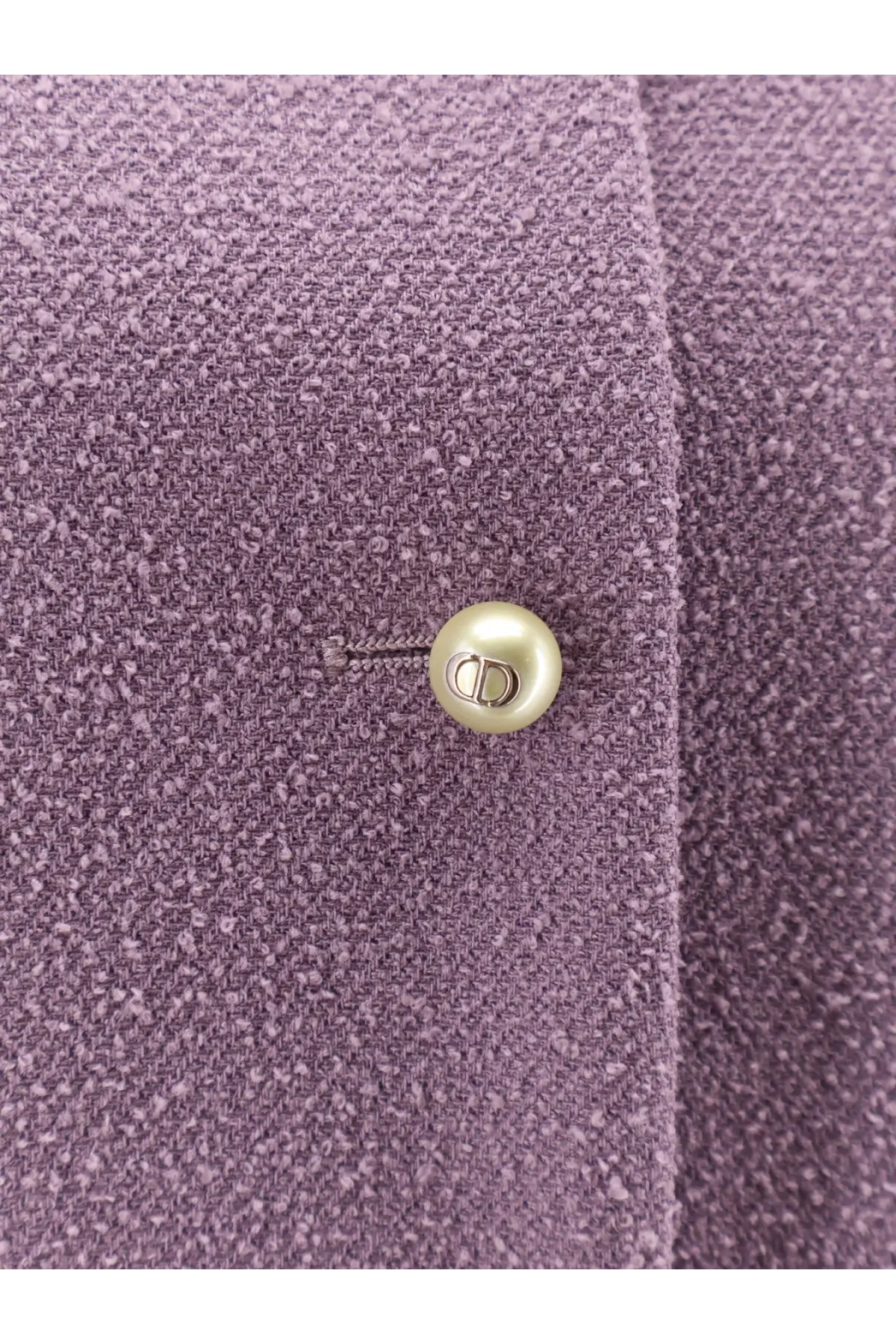 Dior Women's Bouclé Virgin Wool Blend Blazer Purple, view 3