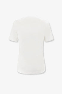 Dior women’s minimalist white cotton short-sleeved t-shirt with a clean simple design perfect for casual wear
