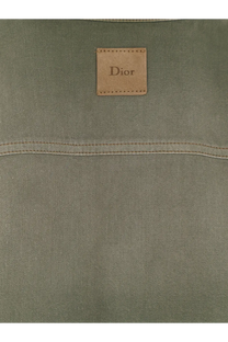 Olive green dior canvas jacket with tan leather patch featured with dior womens cotton shirt vert product