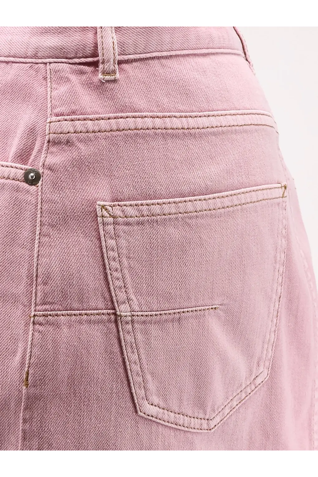 Pink denim jeans with classic five-pocket design and light stitching featured in dior women’s cotton skirt pink product