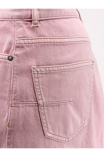 Pink denim jeans with classic five-pocket design and light stitching featured in dior women’s cotton skirt pink product