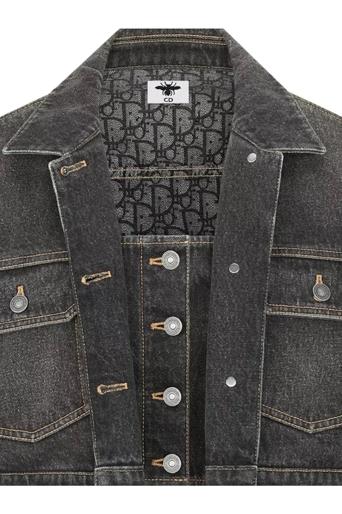 Dior Women's Denim Jacket Black, view 3