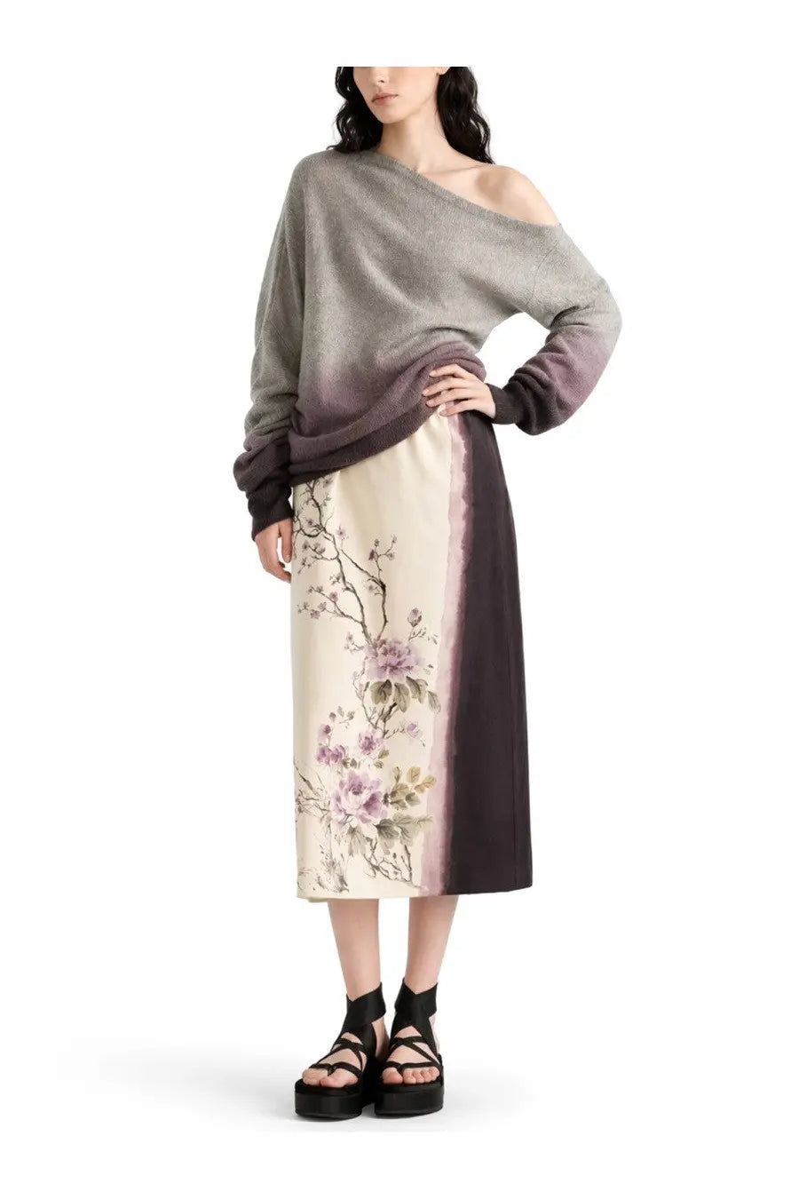 Dior Women's Printed Midi Skirt White, view 2