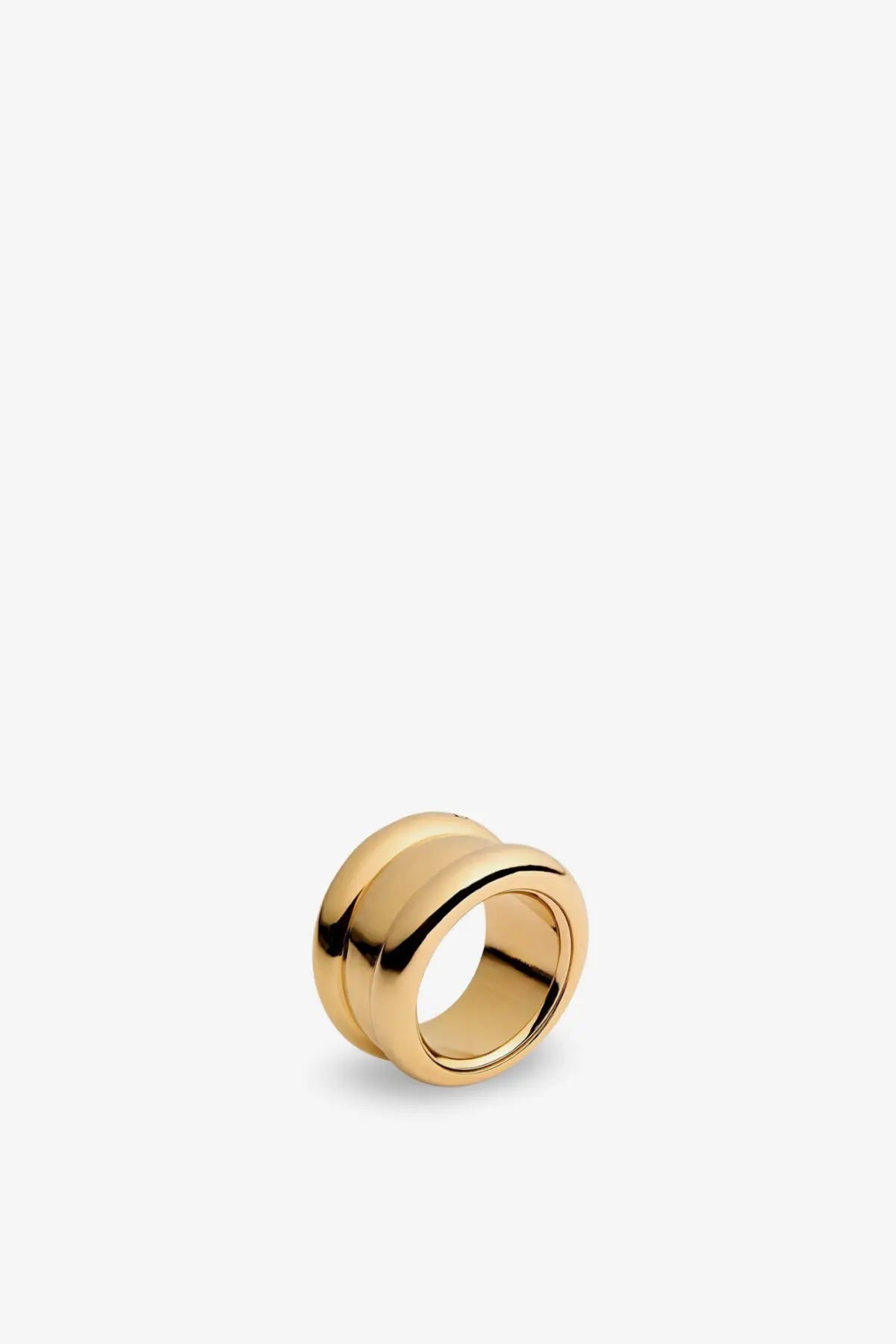 Dior women’s rocks metal ring gold with a sleek, gold-toned layered band design for modern elegance