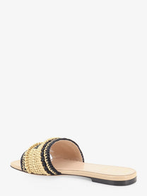 Dior Women's Dior Woven Dioriviera Technical Fabric and Crochet Raffia Sandals Beige