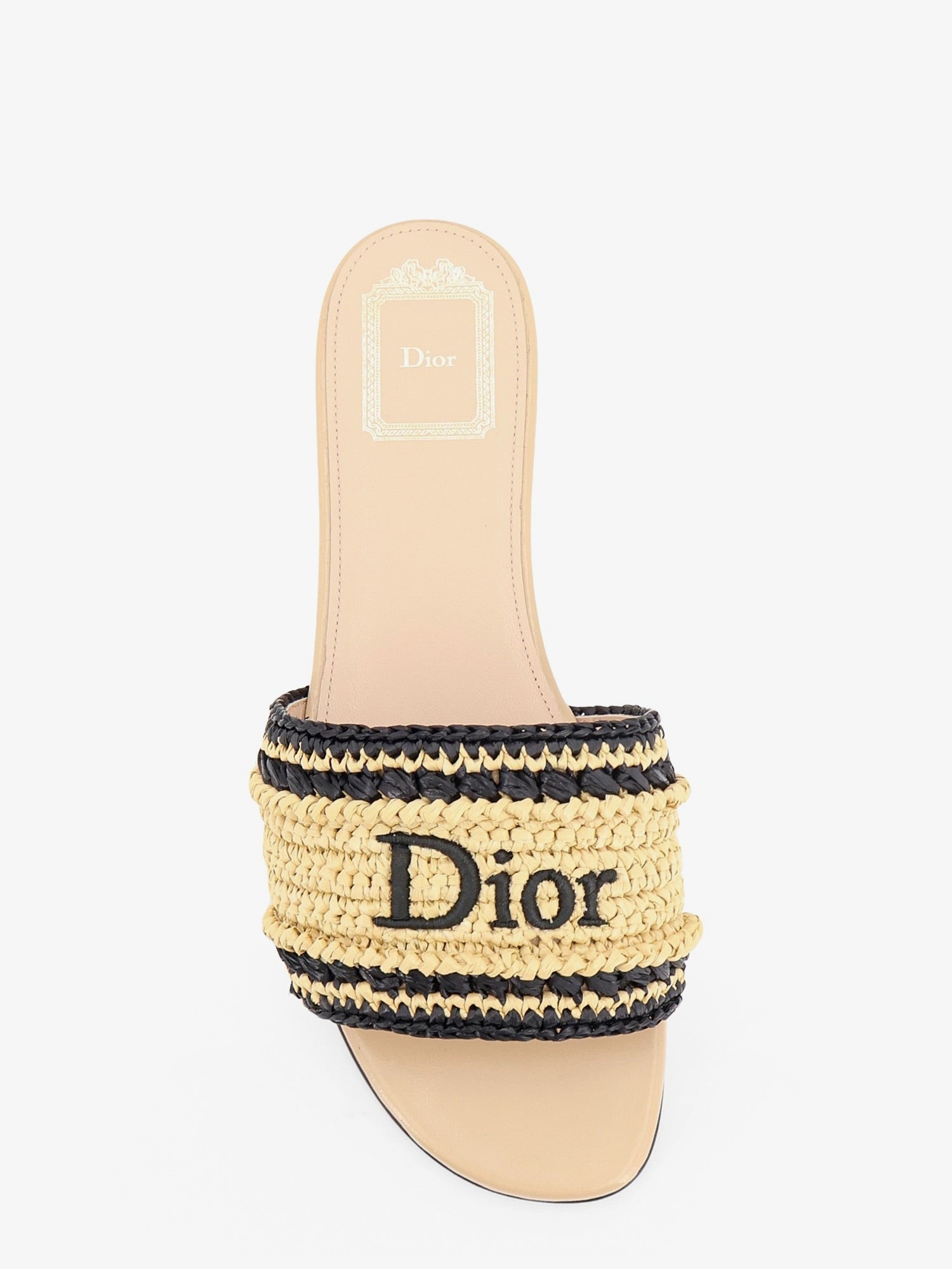 Dior Women's Dior Woven Dioriviera Technical Fabric and Crochet Raffia Sandals Beige