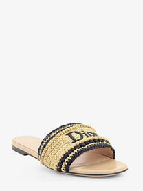 Dior Women's Dior Woven Dioriviera Technical Fabric and Crochet Raffia Sandals Beige