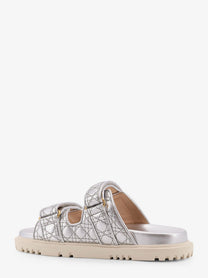 Dior Women's Dioract Leather Sandals Grey