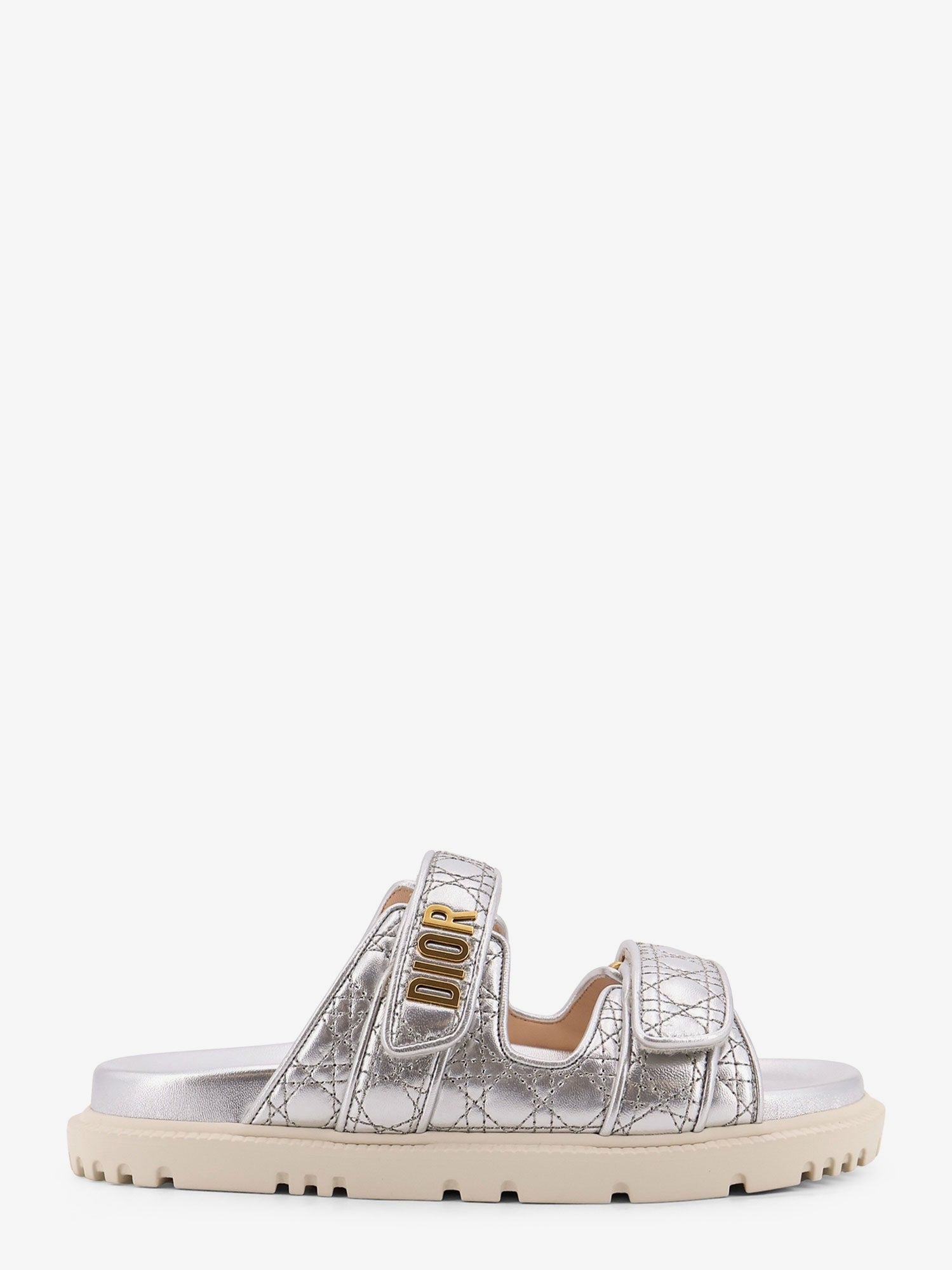 Dior Women's Dioract Leather Sandals Grey