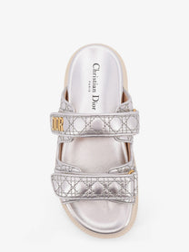 Dior Women's Dioract Leather Sandals Grey