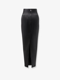 Rick Owens Women's Dirt Pillar Long Stretch Wool Blend Skirt Black
