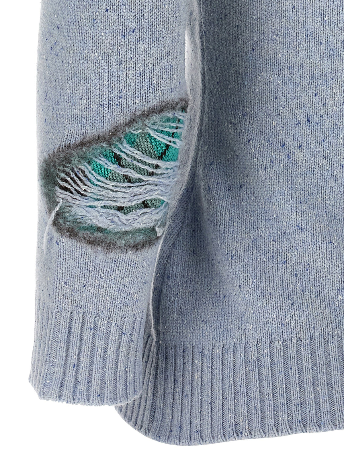 Moschino Distressed Argyle Cardigan Blue