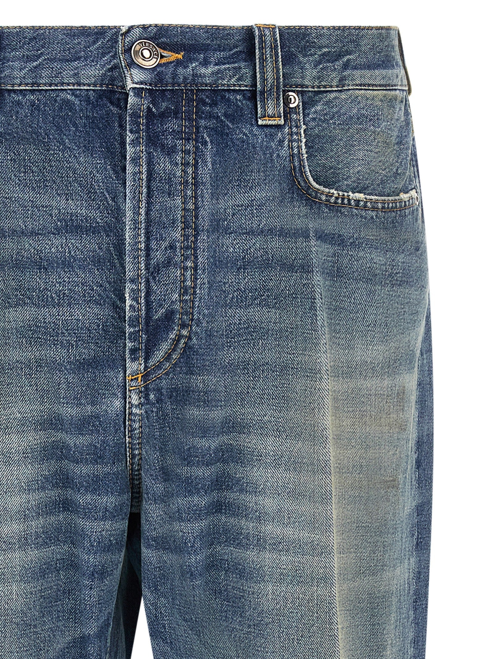 Versace Distressed Jeans Blue