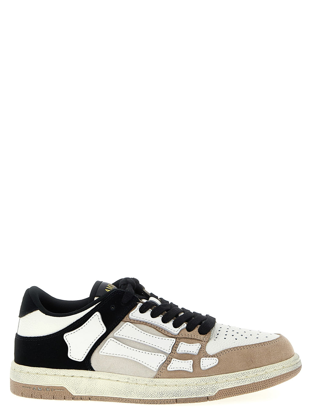 AMIRI Distressed Skel Top Low Sneakers Gold