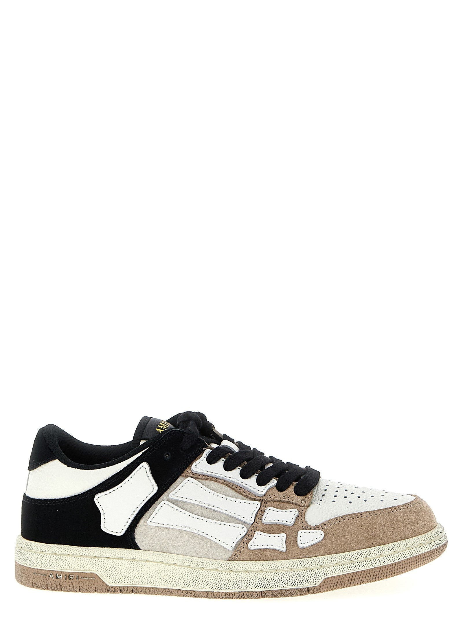 AMIRI Distressed Skel Top Low Sneakers Gold