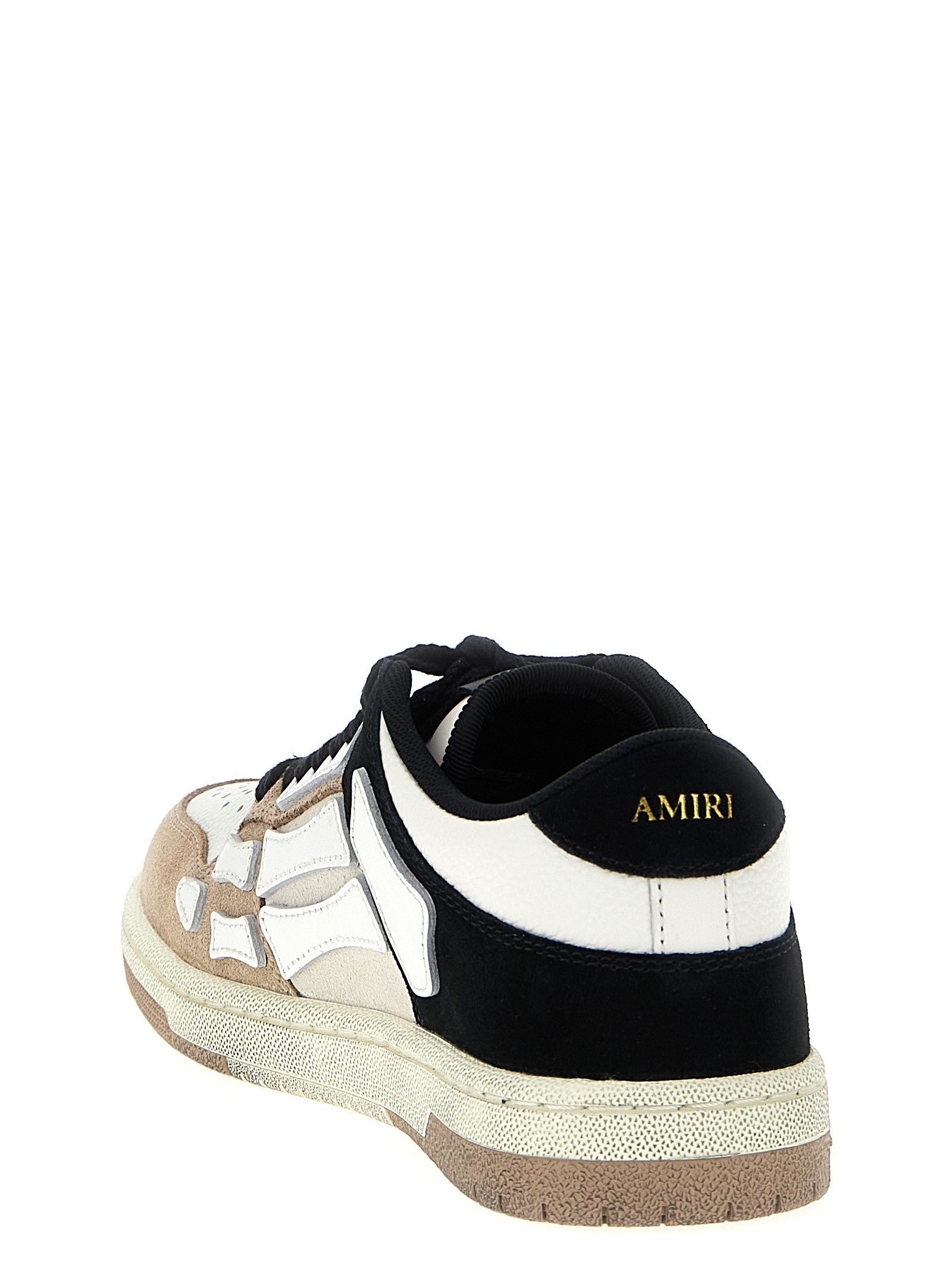 AMIRI Distressed Skel Top Low Sneakers Gold