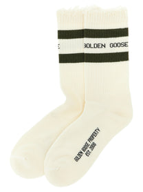 Golden Goose Distressed Socks Green