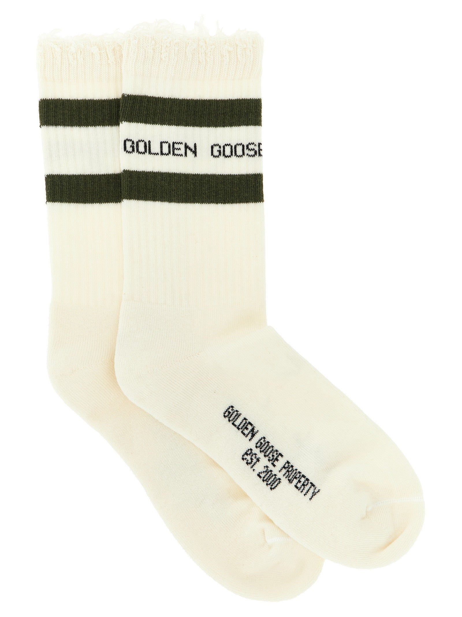 Golden Goose Distressed Socks Green