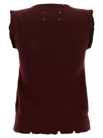 Maison Margiela Distressed Vest Red