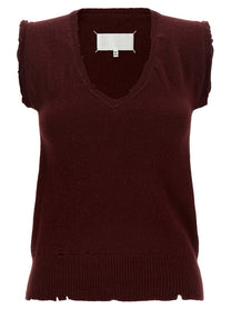 Maison Margiela Distressed Vest Red