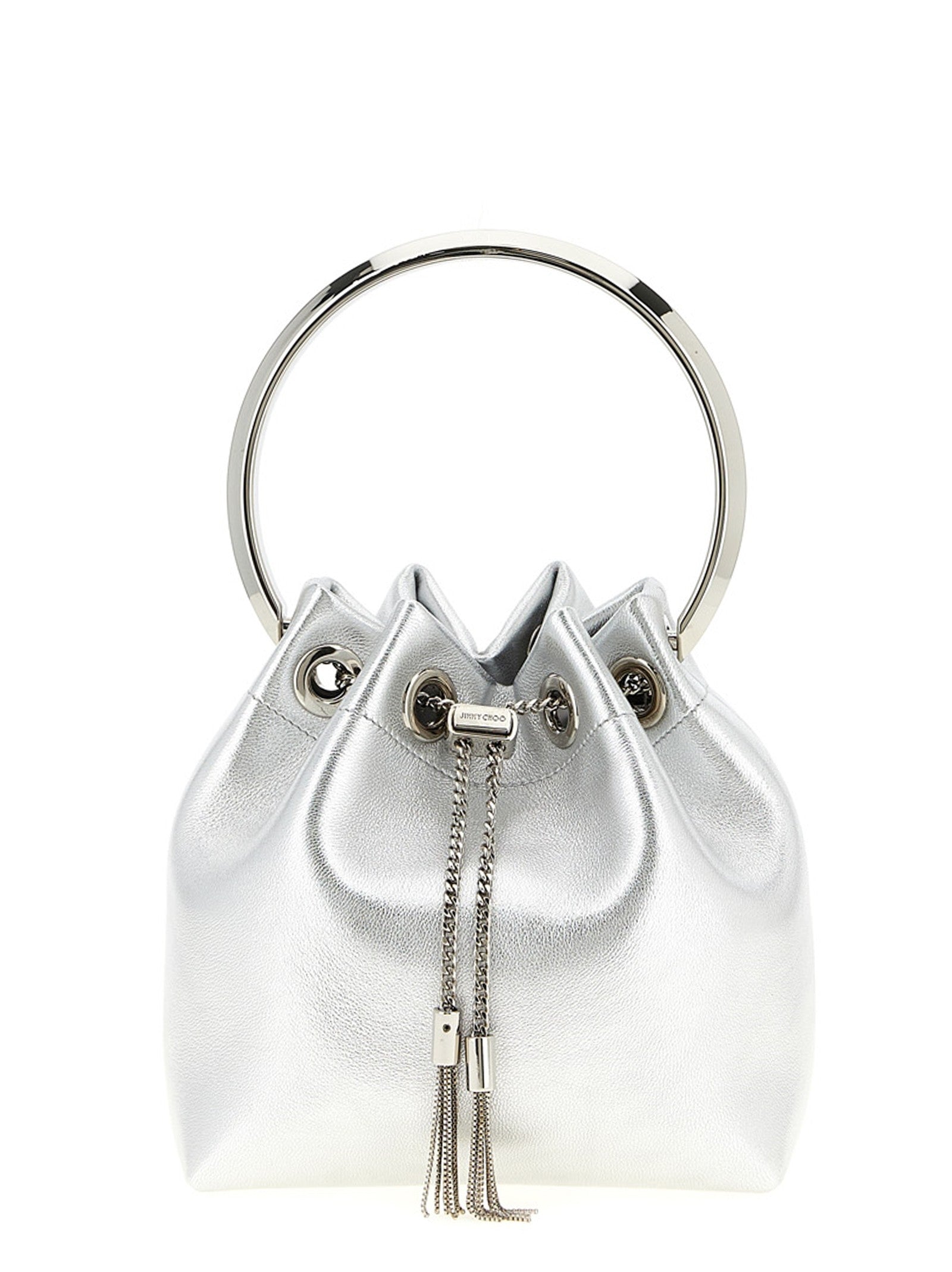 Jimmy Choo Diwali Capsule Bon Bon Bucket Bag Silver