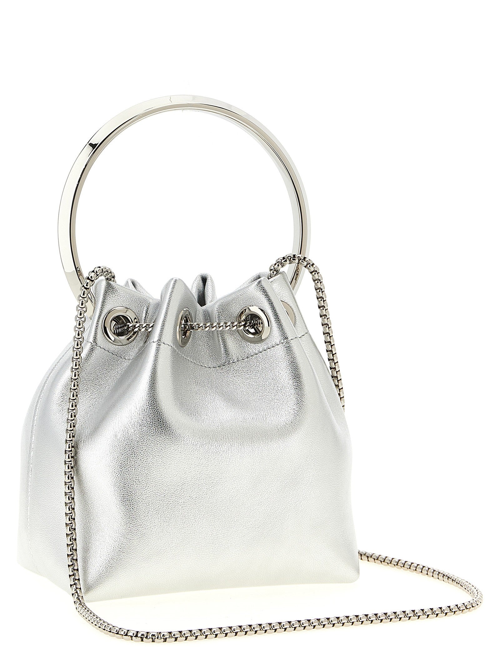 Jimmy Choo Diwali Capsule Bon Bon Bucket Bag Silver