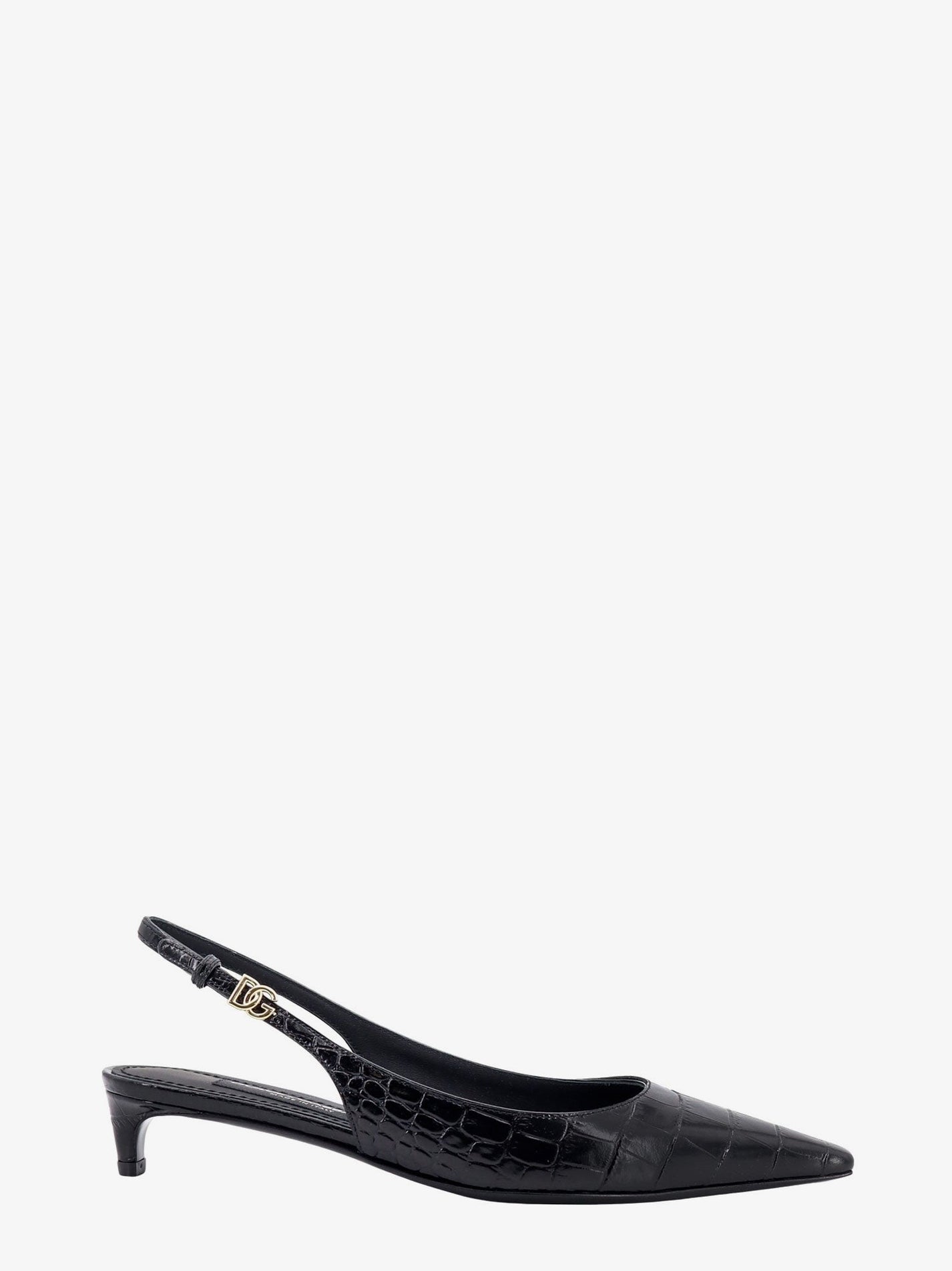 DOLCE e GABBANA - Croco Print Leather Slingback - Home-&gt;Woman-&gt;Shoes-&gt;Pumps