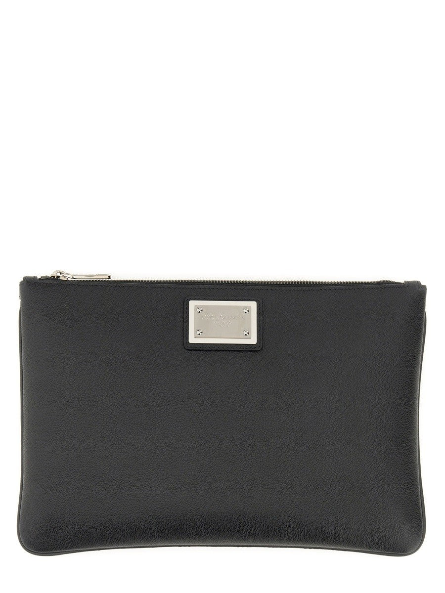 Dolce &amp; Gabbana - Clutch With Logo Plaque - Men’s Bags