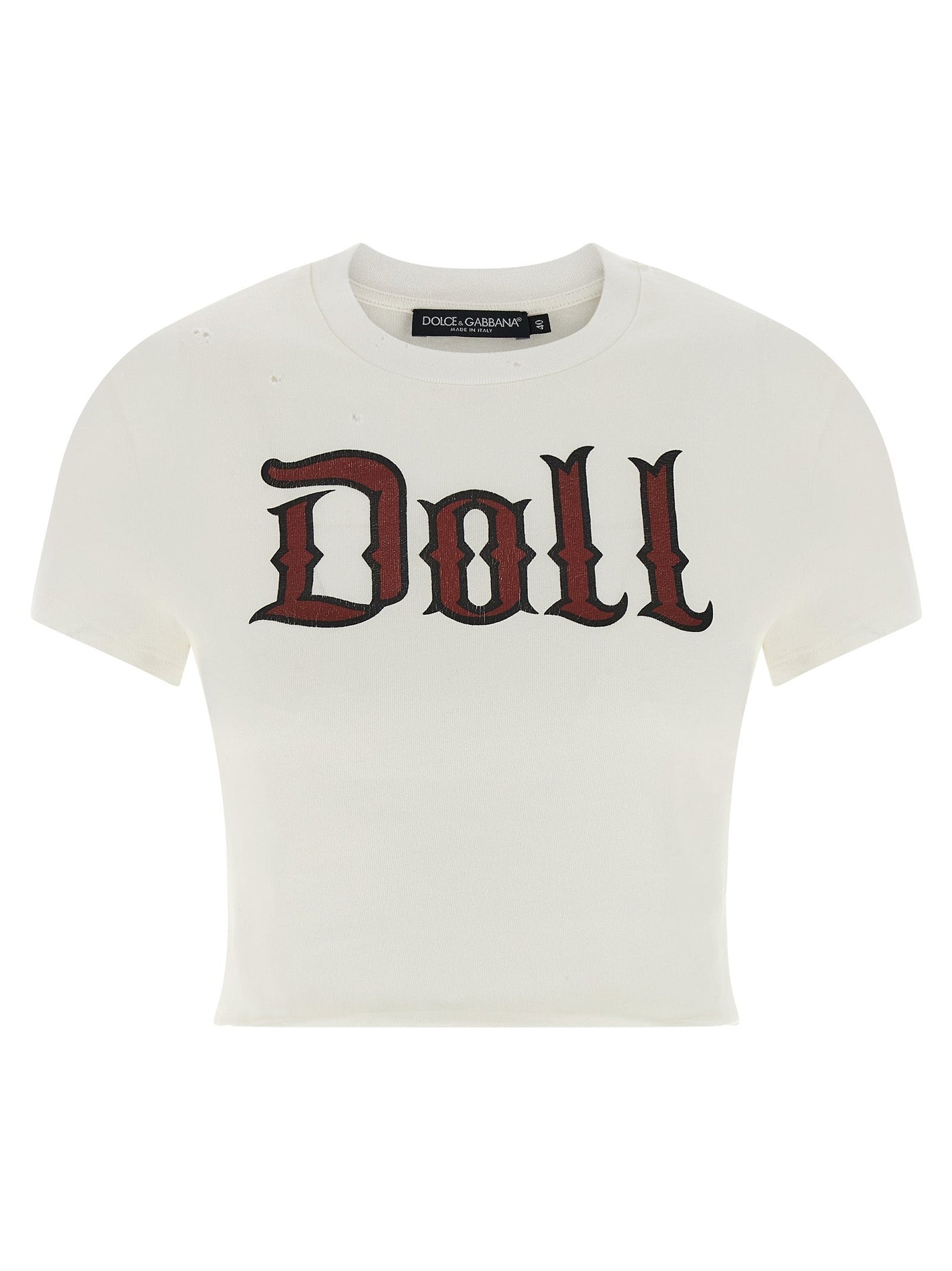 DOLCE &amp; GABBANA - DOLCE &amp; GABBANA - Used effect cotton t-shirt - Women’s Tops