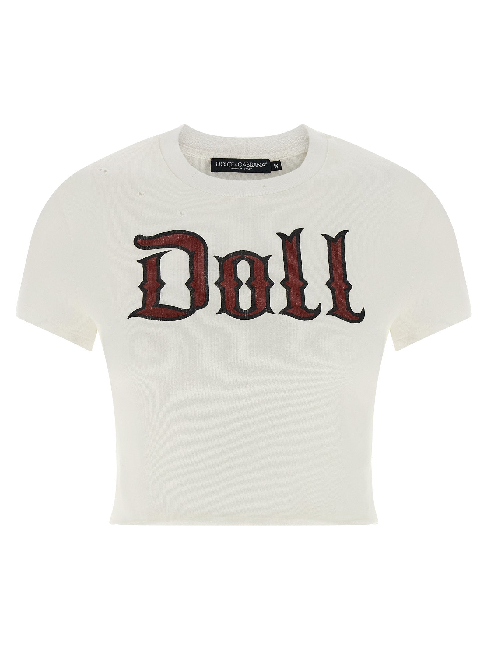 DOLCE &amp; GABBANA - DOLCE &amp; GABBANA - Used effect cotton t-shirt - Women’s Tops
