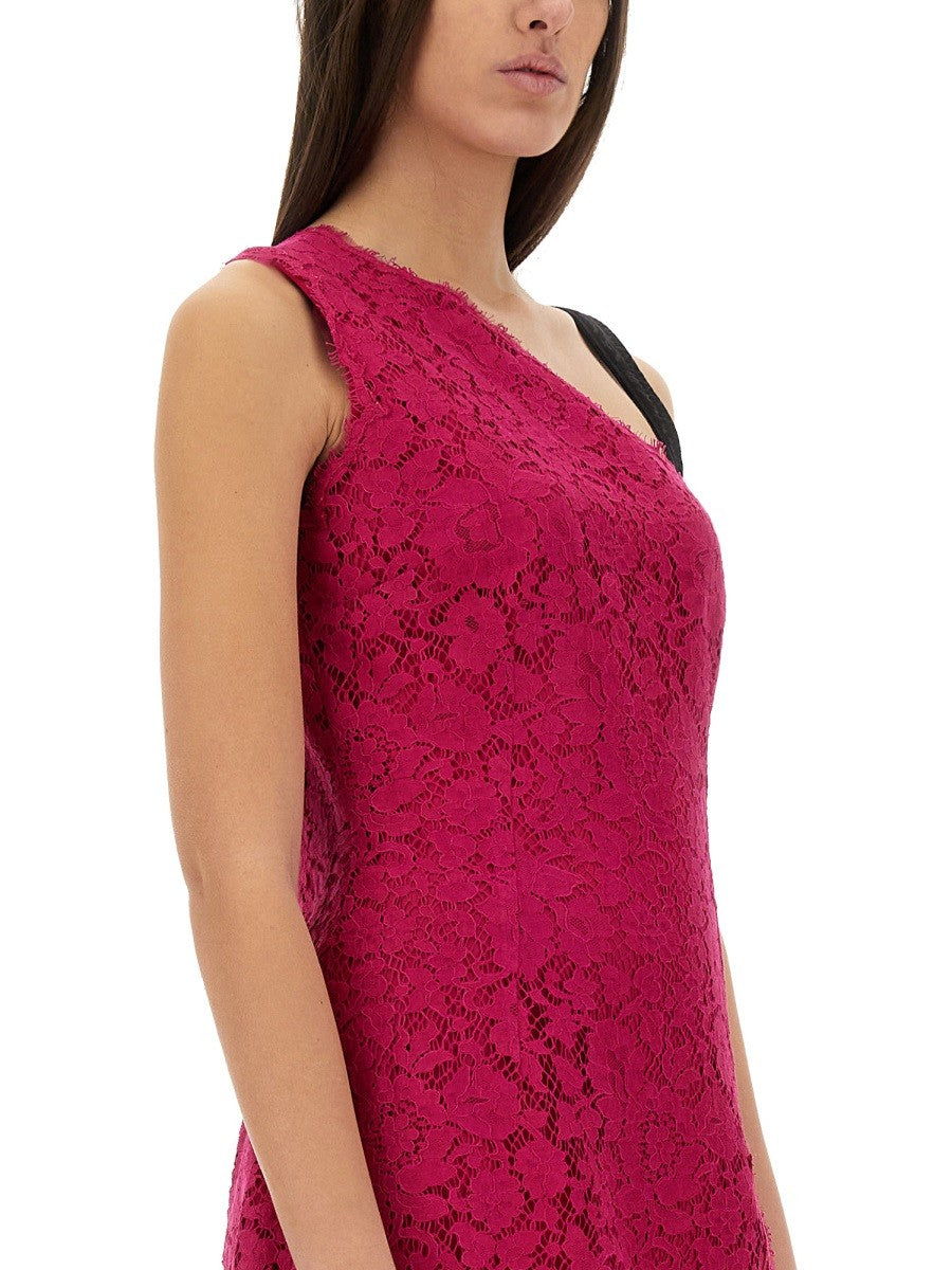 Dolce &amp; Gabbana - Dolce &amp; Gabbana Mini Dress With Cordonet Lace Slit - Women’s Clothing