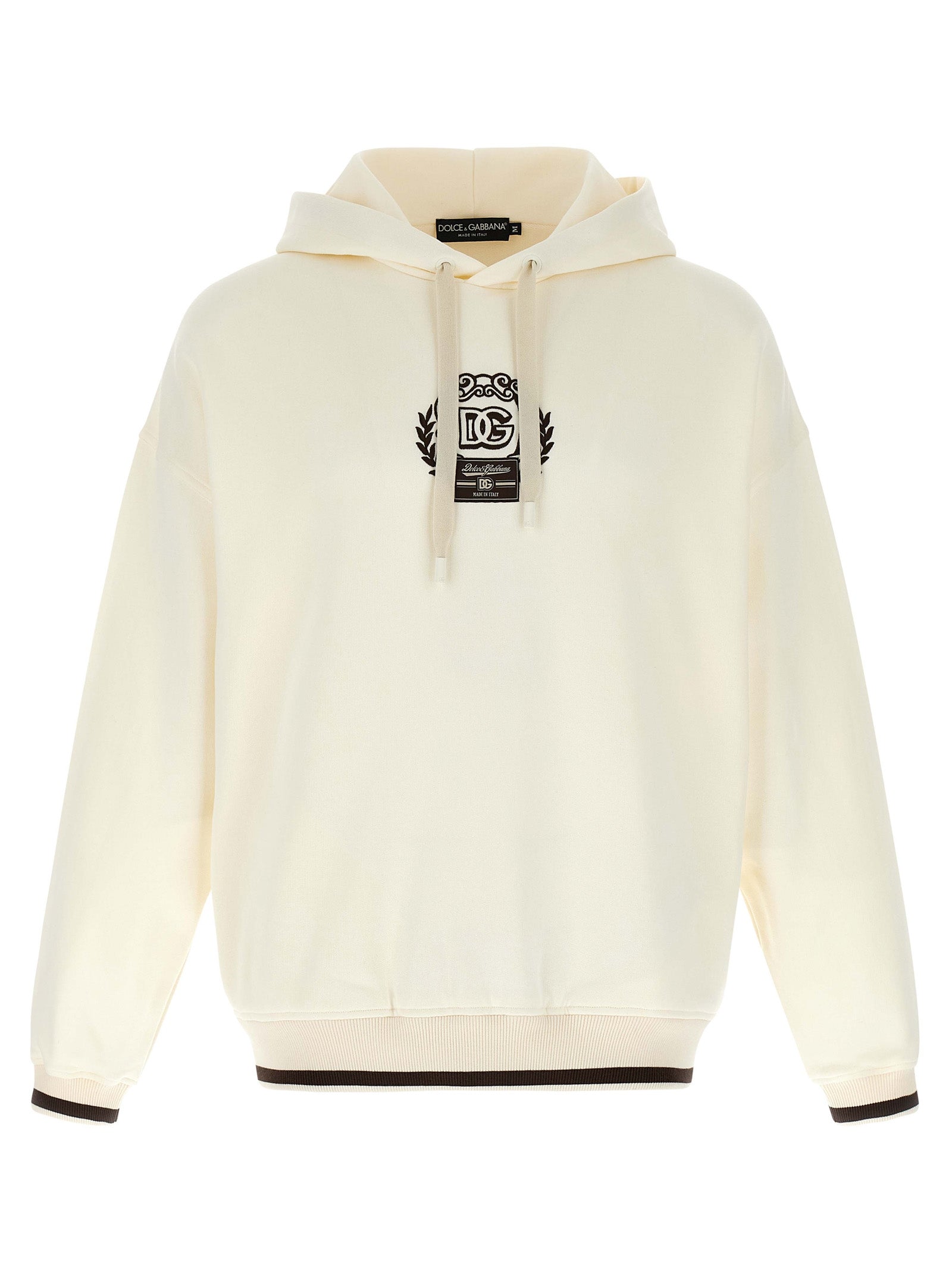 DOLCE &amp; GABBANA - DOLCE &amp; GABBANA - Logo embroidery hoodie - Men’s Sweatshirts