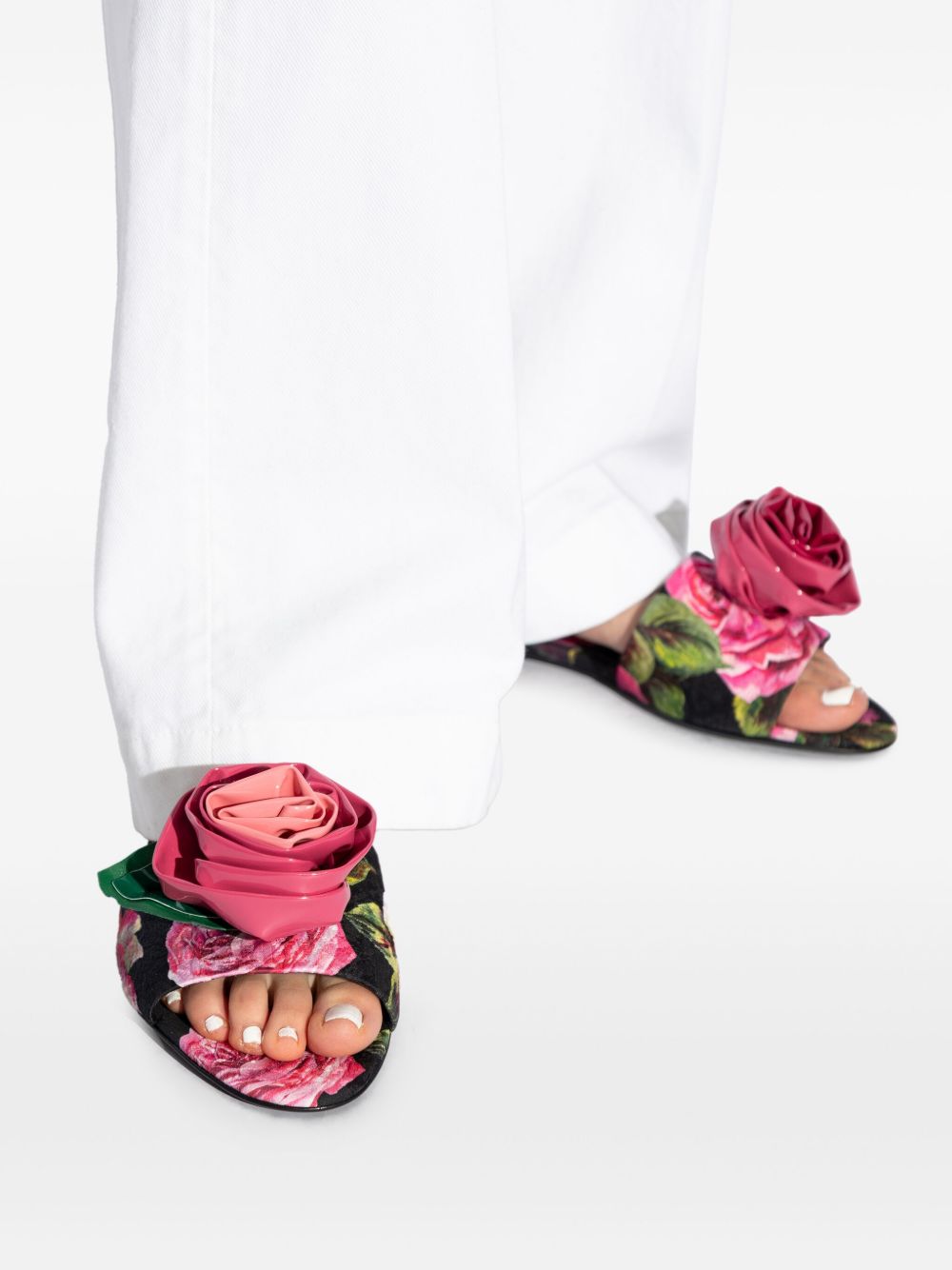 Dolce &amp; Gabbana - Dolce &amp; Gabbana Floral Motif Slides - Women’s Shoes