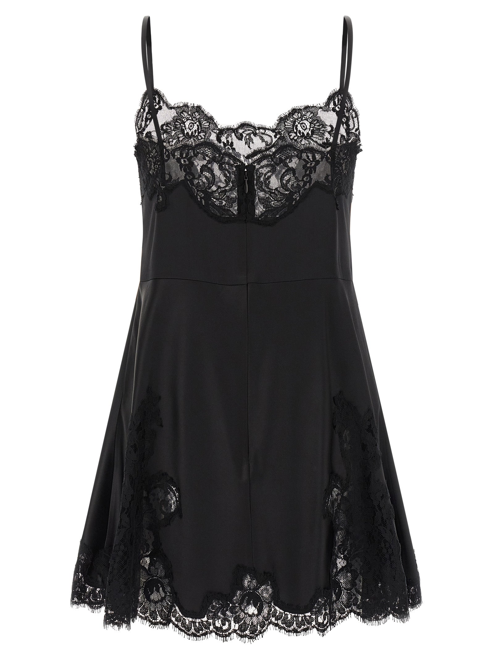 DOLCE &amp; GABBANA - DOLCE &amp; GABBANA - Satin and lace dress - Women’s Clothing