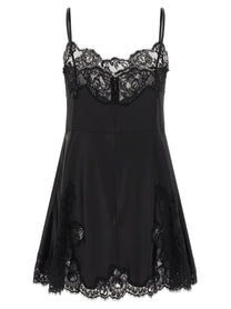 DOLCE &amp; GABBANA - DOLCE &amp; GABBANA - Satin and lace dress - Women’s Clothing