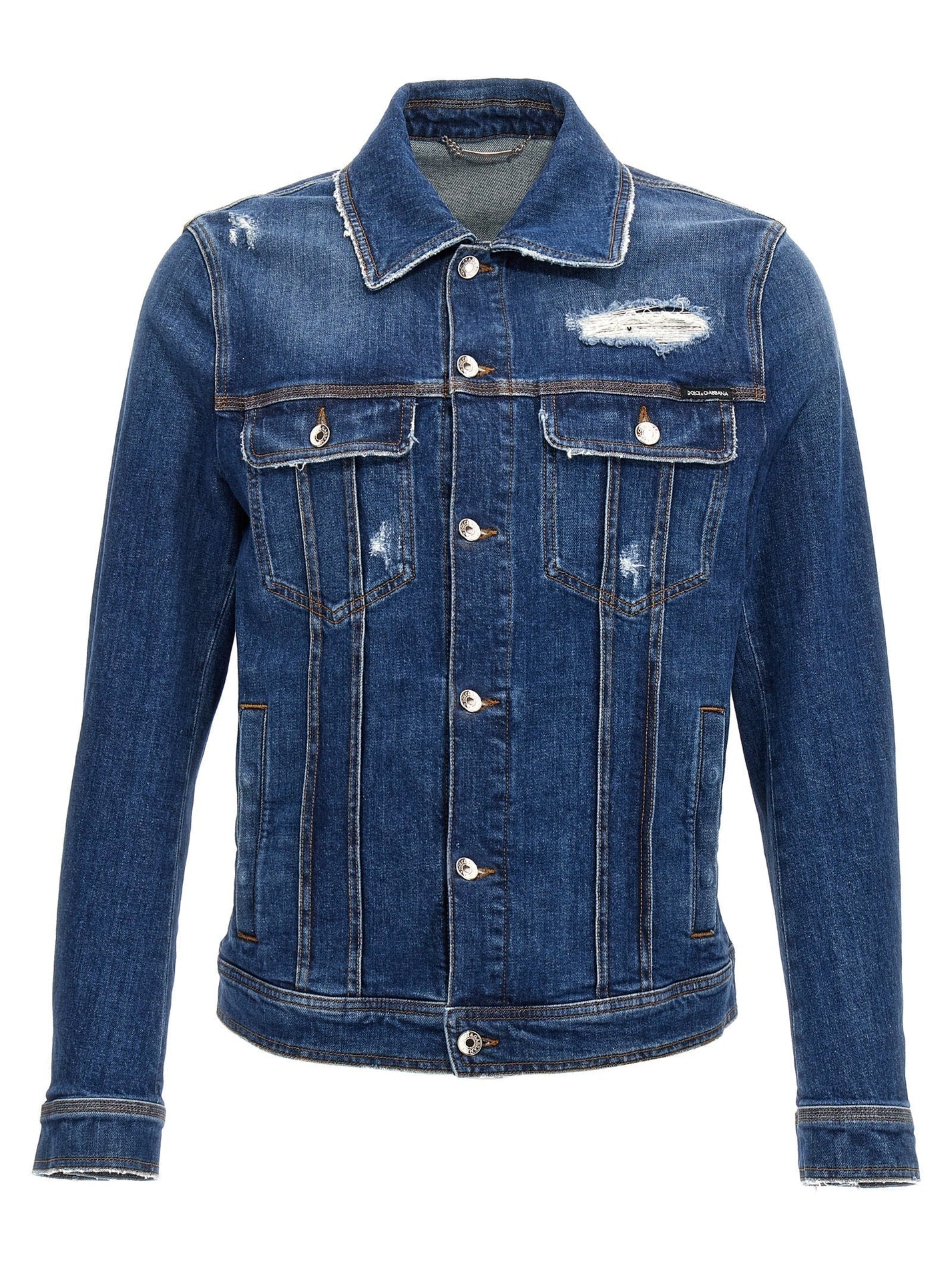 DOLCE &amp; GABBANA - DOLCE &amp; GABBANA - Denim jacket with used effect - Men’s Outerwear