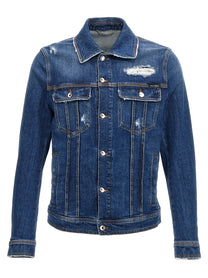 DOLCE &amp; GABBANA - DOLCE &amp; GABBANA - Denim jacket with used effect - Men’s Outerwear