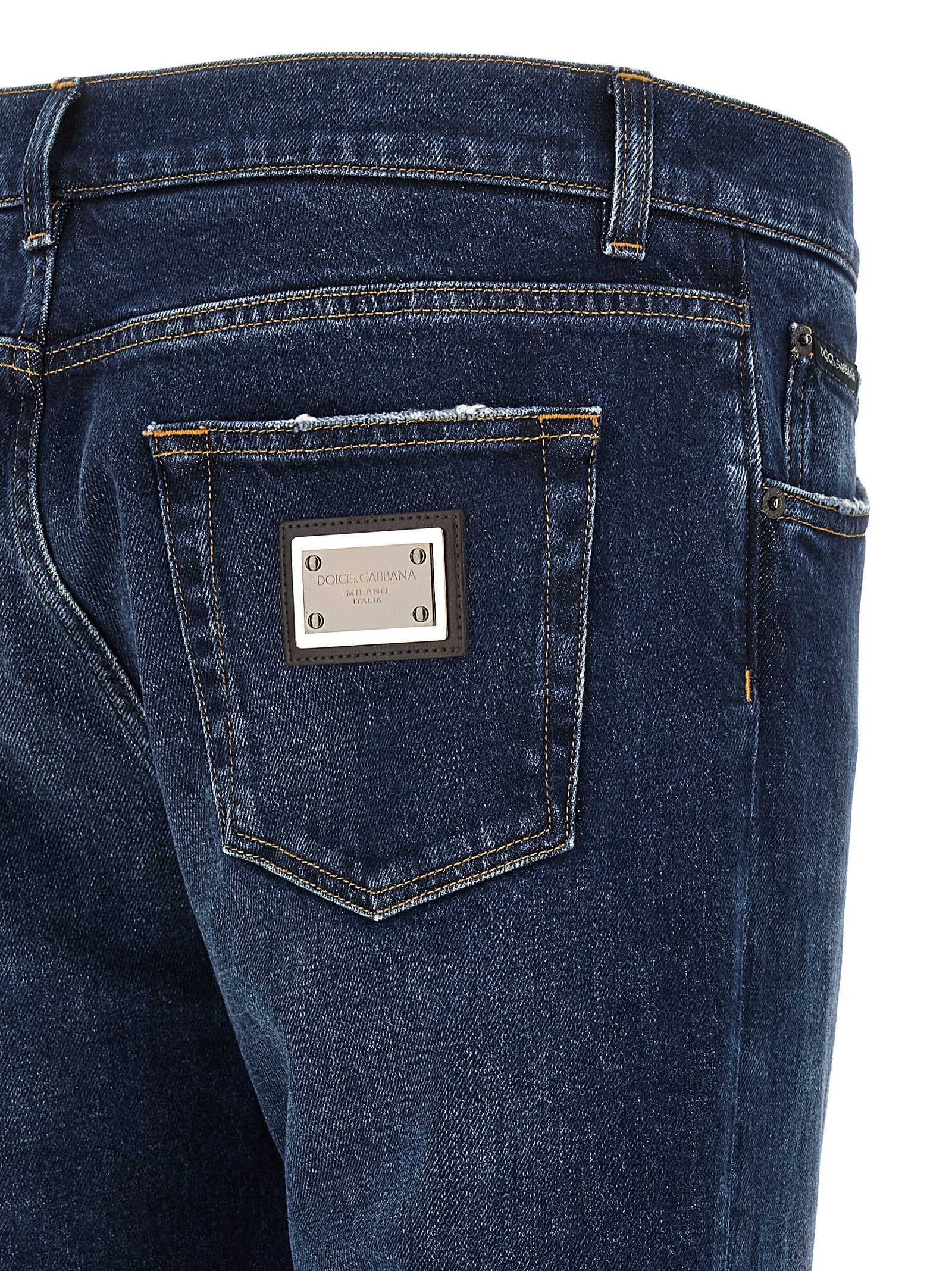 DOLCE &amp; GABBANA - DOLCE &amp; GABBANA - Logo plaque jeans - Men’s Bottoms