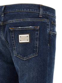 DOLCE &amp; GABBANA - DOLCE &amp; GABBANA - Logo plaque jeans - Men’s Bottoms