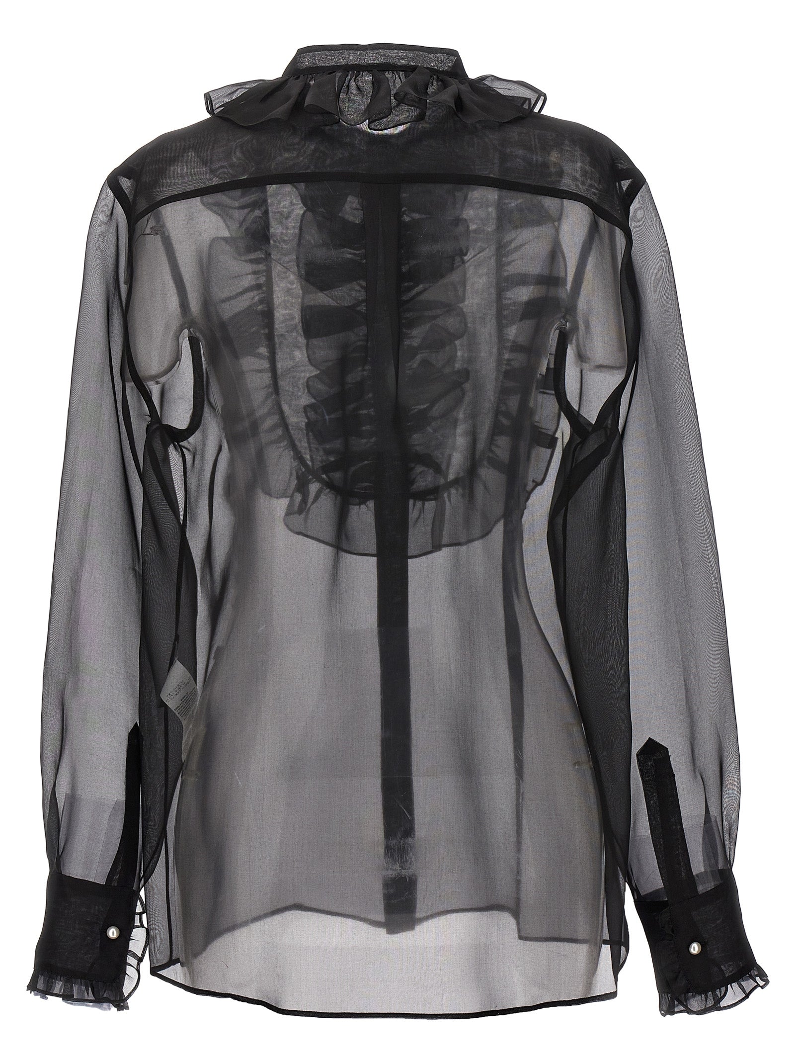 DOLCE &amp; GABBANA - DOLCE &amp; GABBANA - Plastron and ruffle shirt - Women’s Tops