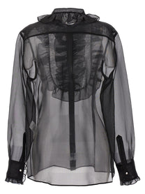 DOLCE &amp; GABBANA - DOLCE &amp; GABBANA - Plastron and ruffle shirt - Women’s Tops