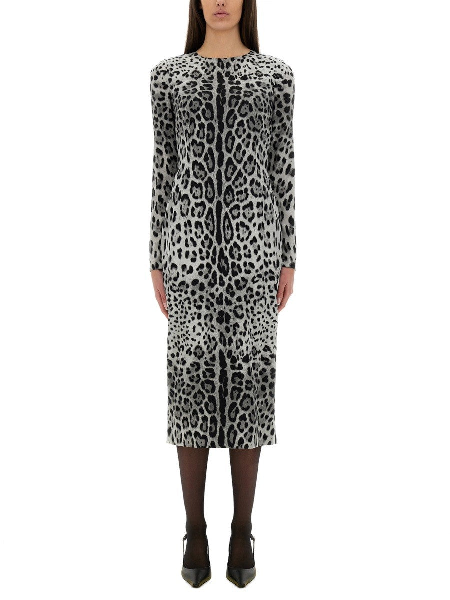 Dolce &amp; Gabbana - Dolce &amp; Gabbana Charmeuse Sheath Longuette Dress - Women’s Clothing