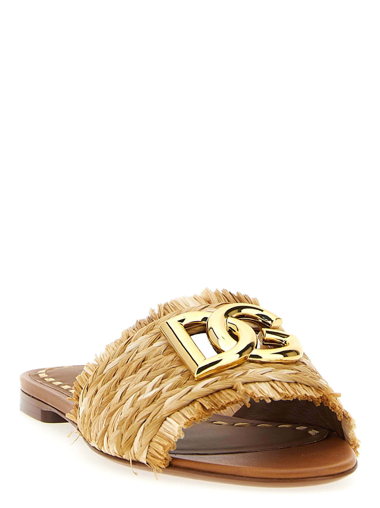 DOLCE &amp; GABBANA - DOLCE &amp; GABBANA - Raffia braid slides - Women’s Shoes