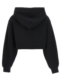 DOLCE &amp; GABBANA - DOLCE &amp; GABBANA - Logo embroidery cropped hoodie - Women’s Sweatshirts