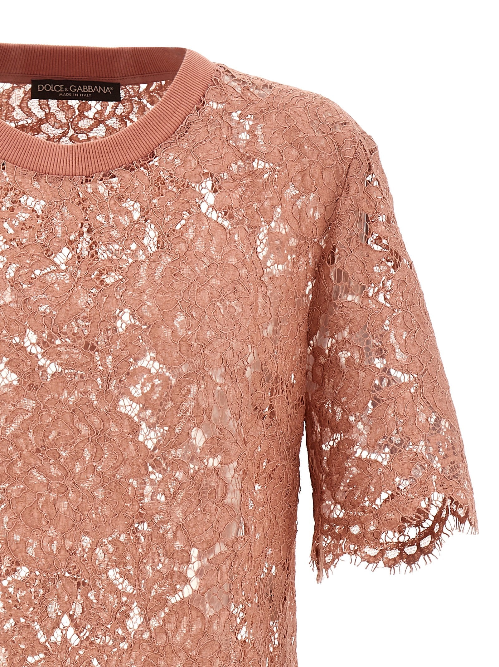 DOLCE &amp; GABBANA - DOLCE &amp; GABBANA - Lace T-shirt - Women’s Tops