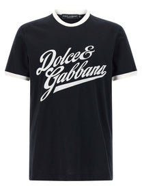 DOLCE &amp; GABBANA - DOLCE &amp; GABBANA - Velvet logo t-shirt - Men’s Tops